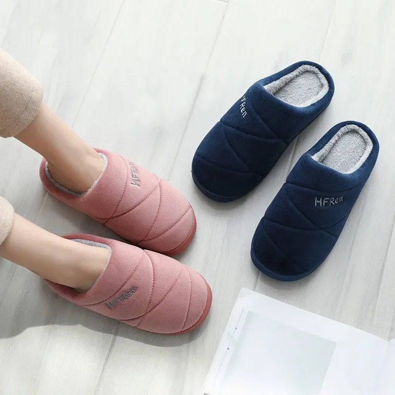 Big Size Women Men Home Slippers New Winter Warm Furry Soft Plush Slipper Non Slip Couples Bedroom Slides Indoor Casual Shoes