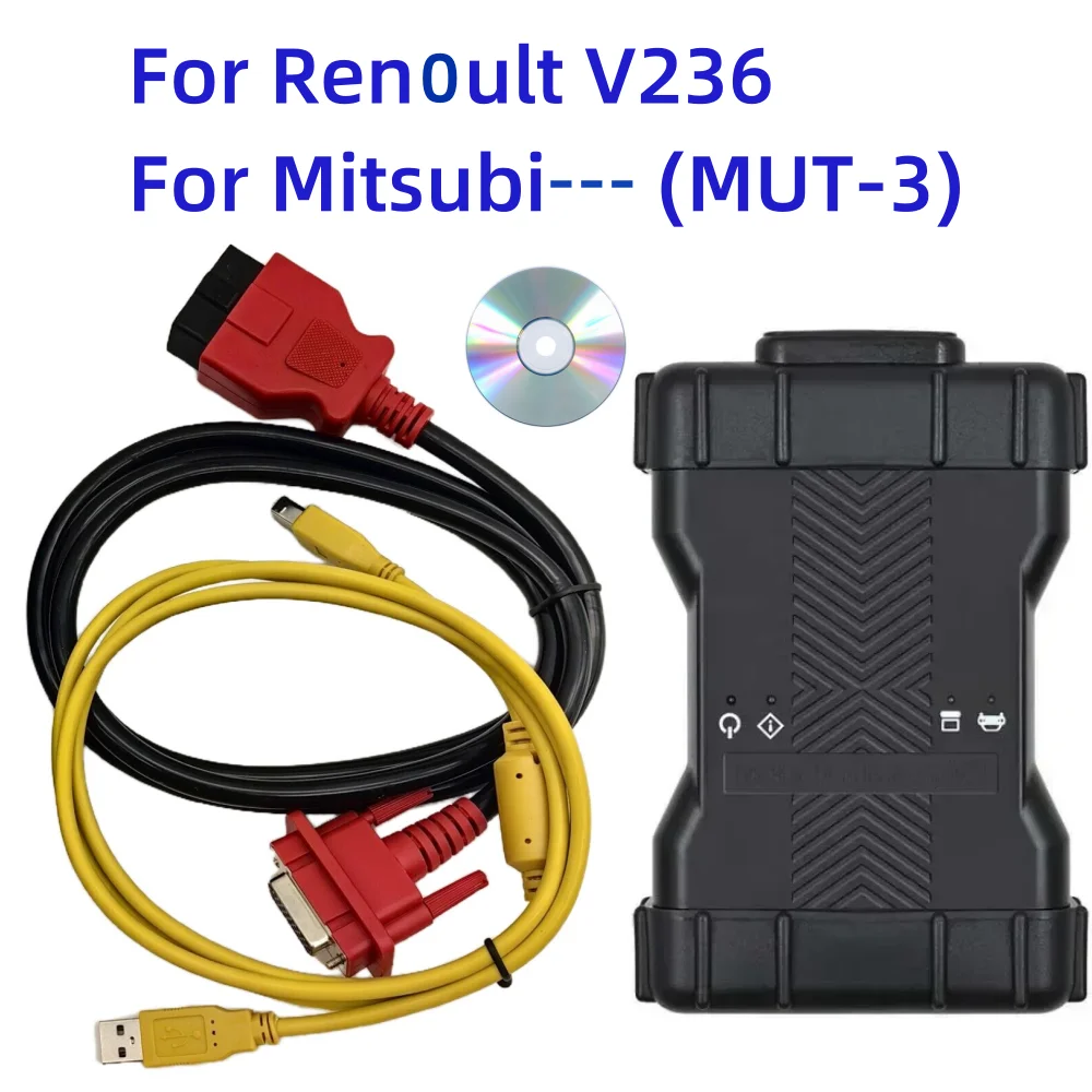 

forRen0ult forMitsubis OBD2 Auto Scanner Re-nault V236 Mitsubis MUT-3 CAN Clip 2in1 CD Consult Software Car Diagnostic Tools
