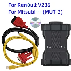 forRen0ult forMitsubis OBD2 Auto Scanner Re-nault V236 Mitsubis MUT-3 CAN Clip 2in1 CD Consult Software Car Diagnostic Tools