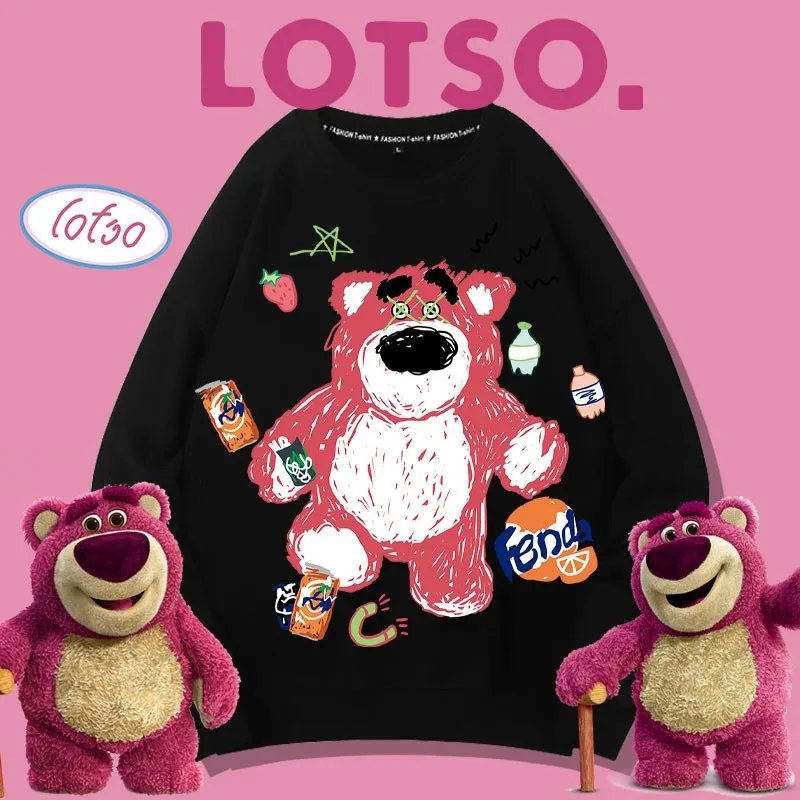 

Lotso Strawberry Bear Hoodie Woman Disney Toy Story Cartoon Printed Coat Girl On Clothes