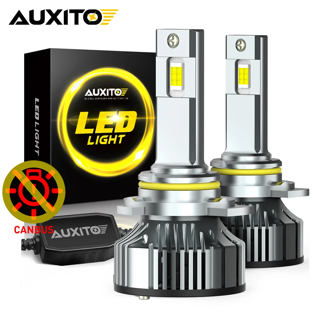 AUXITO 2Pcs Canbus 9005 HB3 LED Headlight 25000LM 100W H8 H9 H11 9012 HIR2 9006 HB4 Auto Bulb Mini Error Free Turbo Lamp Car