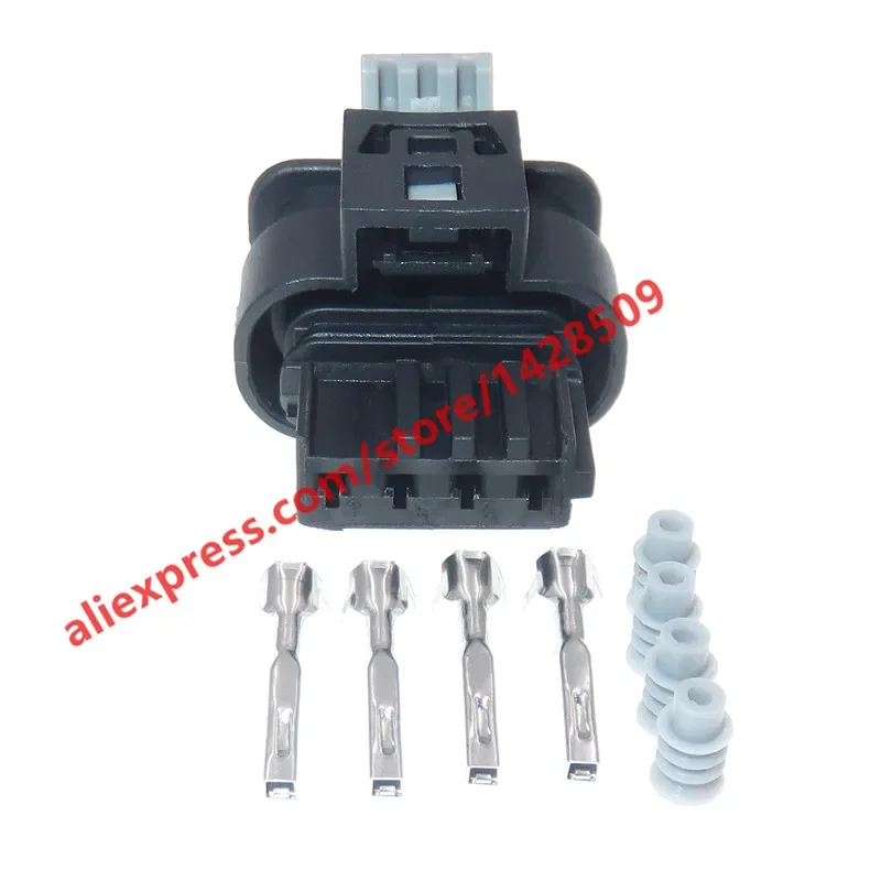1 Set 4 Pin Car Exhaust Pipe Electronic Valve Wiring Harness Connector Female Socket For BMW 805-122-541