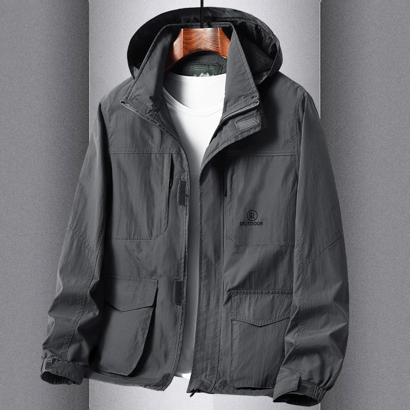 

Men's Workwear Jaet Thin Outdoor Casual Top Loose Large Size Clothes Multiple kets Spring Autumn Faion Urban Sle