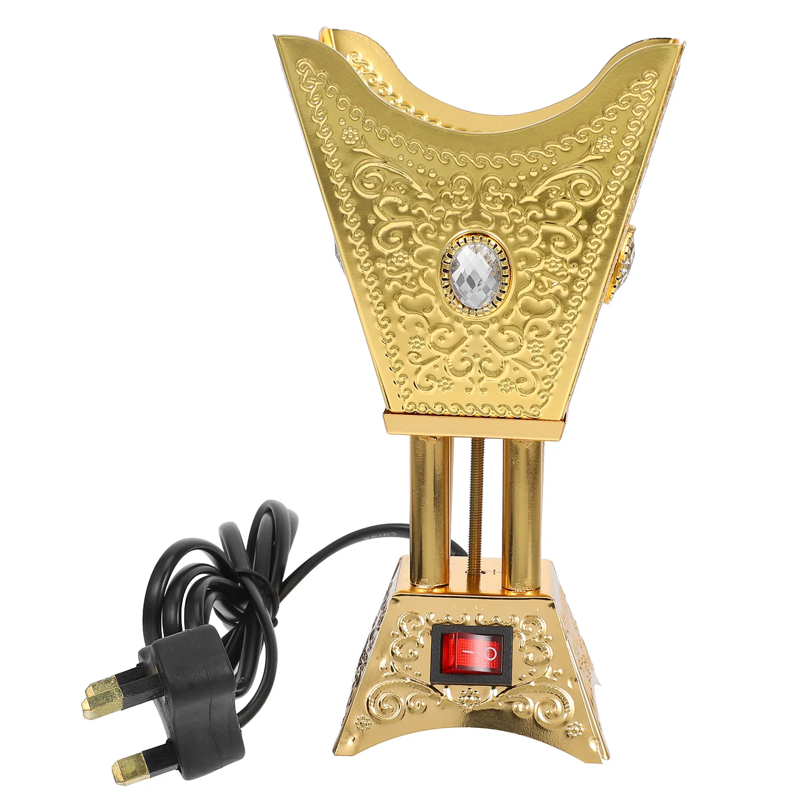 

Burner Incense Electric Decorative Vintage Holder for Home Stick Golden Ornament Retro Stove