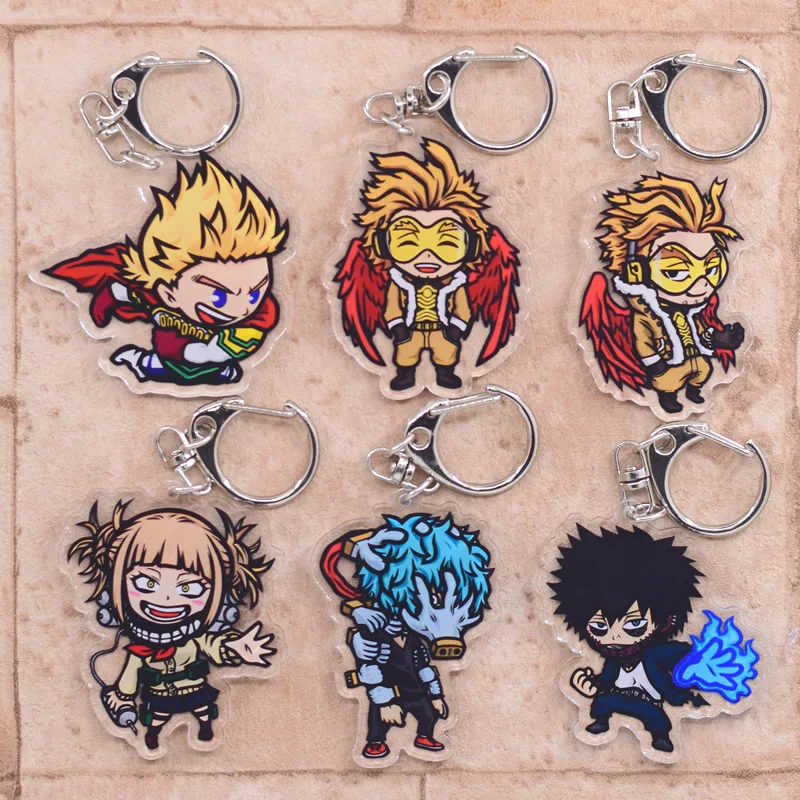 Boku no Hero Academia Keychain Arcylic Cartoon Figures Keyrings Anime Key Chain Accessories
