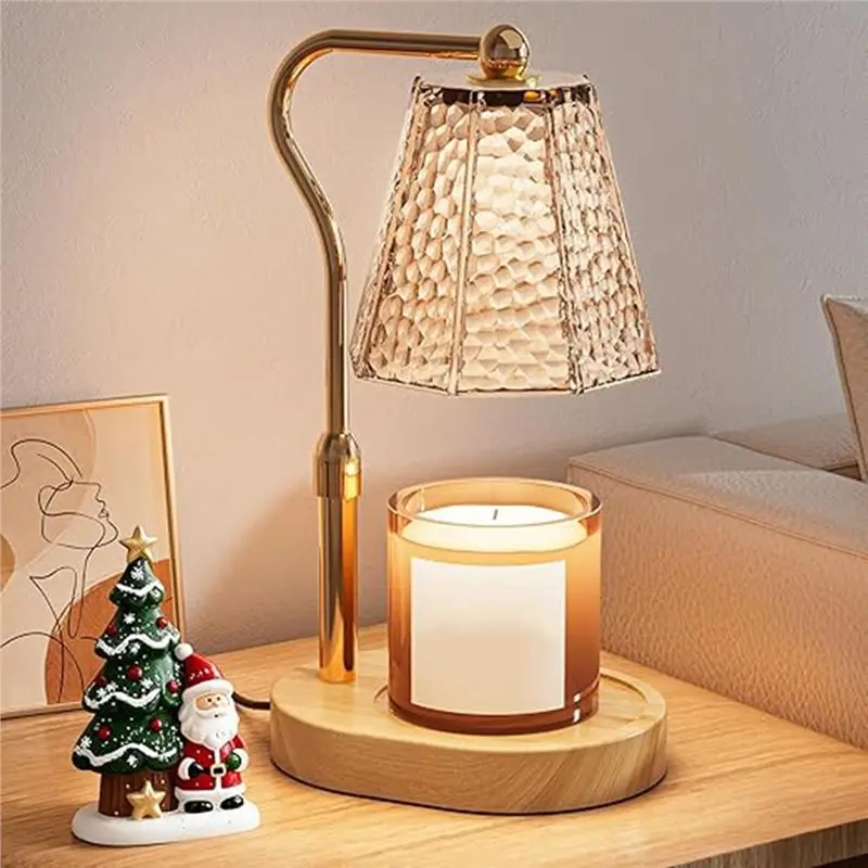 Height Adjustable Dimmable Candle Warmer Lamp With Timer, Wax Melt Warmer For New Home Bedroom, Vintage Candle Lamp(EU) EU Plug
