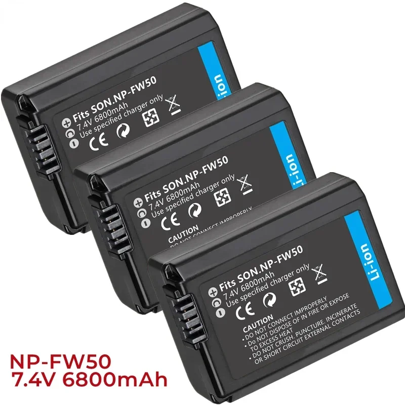 

6800mAh NP-FW50 Camera Battery Set Compatible with Sony AlphaA6000,A6500,A6300,A6400,A7,A7II,A7RII,A7SII,A7S,A7S2,A7R