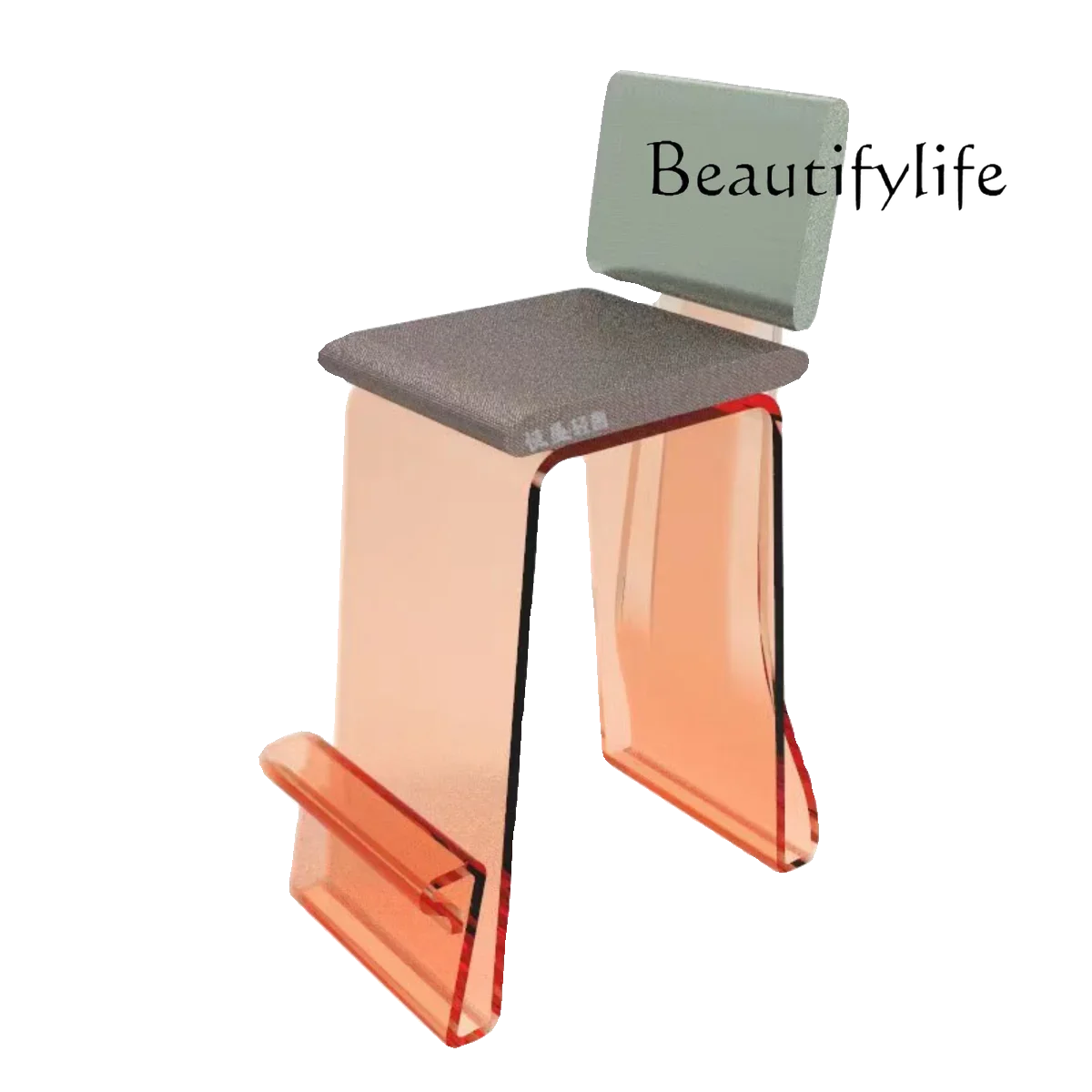 

Acrylic bar chair Home light luxury bar Modern simple backrest high chair Island bar chair