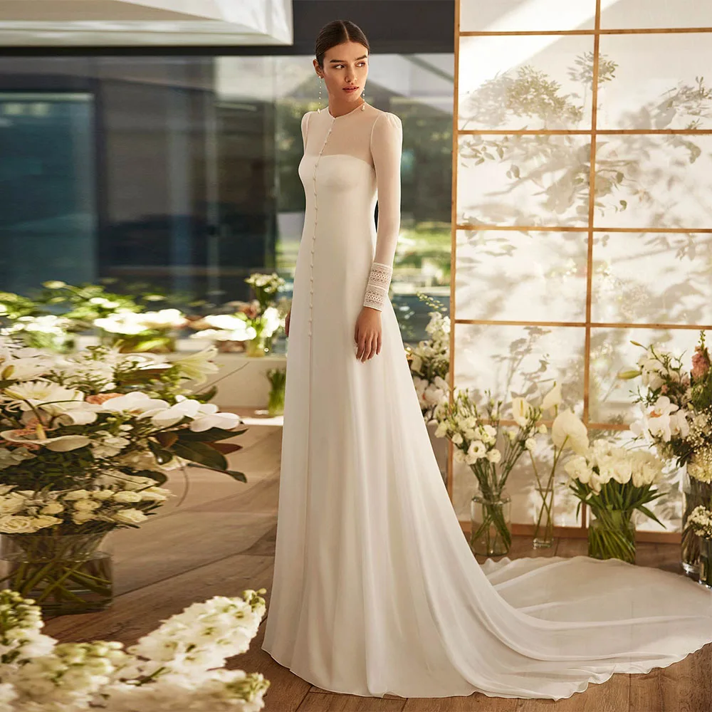 

Elegant Wedding Dress Mermaid Strapless With Chiffon Sleeves Shawl Wedding Gowns for Bride Trumpet Modern Bridal Dresses Long
