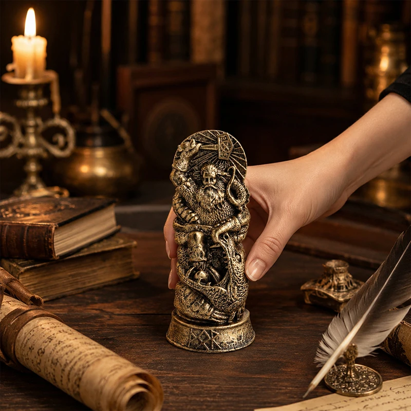 Statuette de Thor nordique vintage, sculpture en bronze antique avec marteau de dragon, pour bureau, salon, décoration de table, ornement