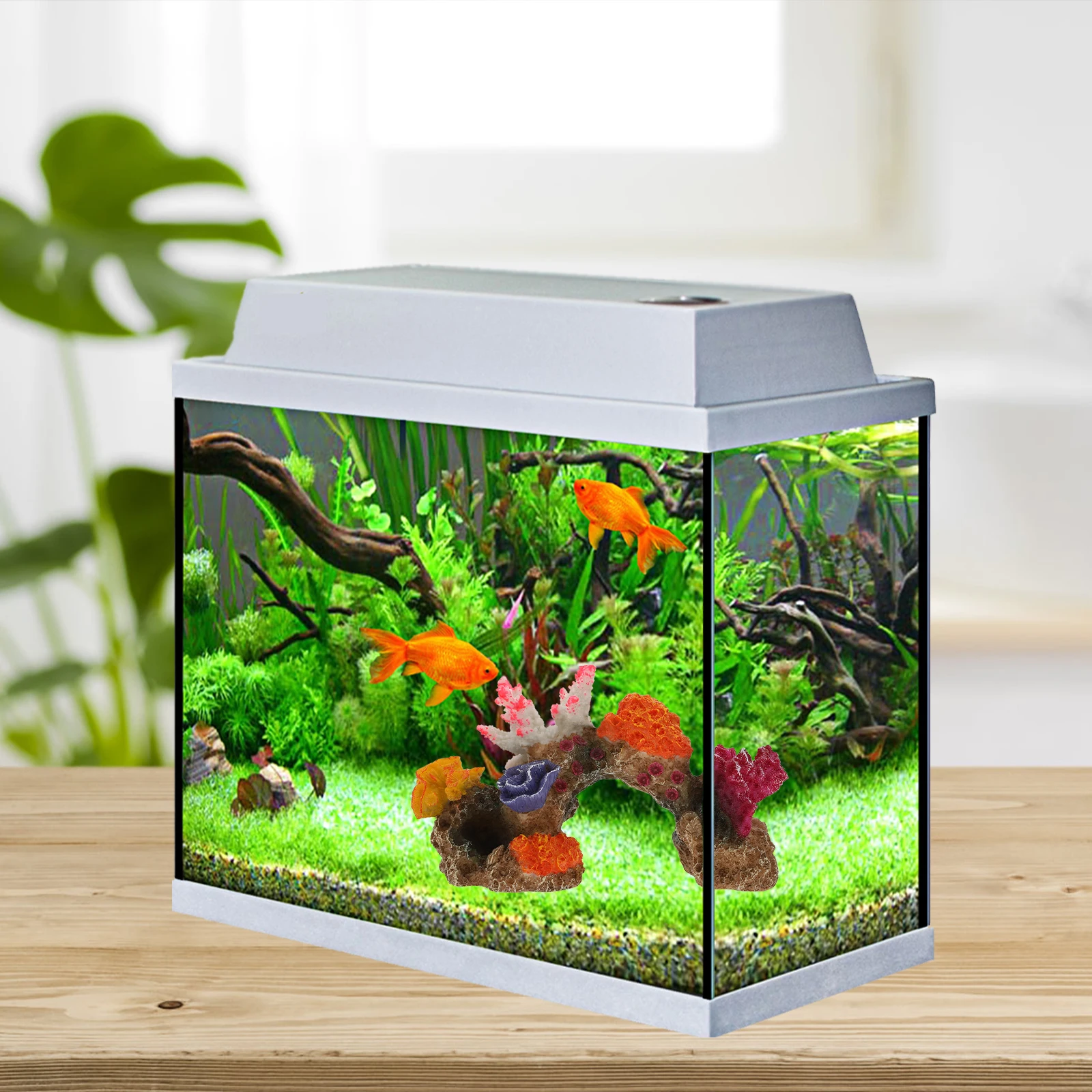 

Coral Rockery Fish Tank Ornament Resin Artificial Hill Aquarium Decor Landscaping Decoration Supplies Aquarium Decor