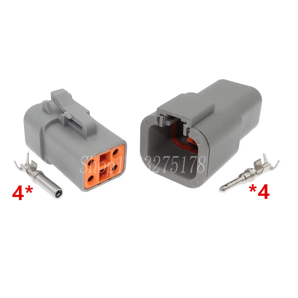 1 Set 4 Pin DTP Series Car Connector Waterproof Plug DTP06-4S DTP04-4P Auto Socket