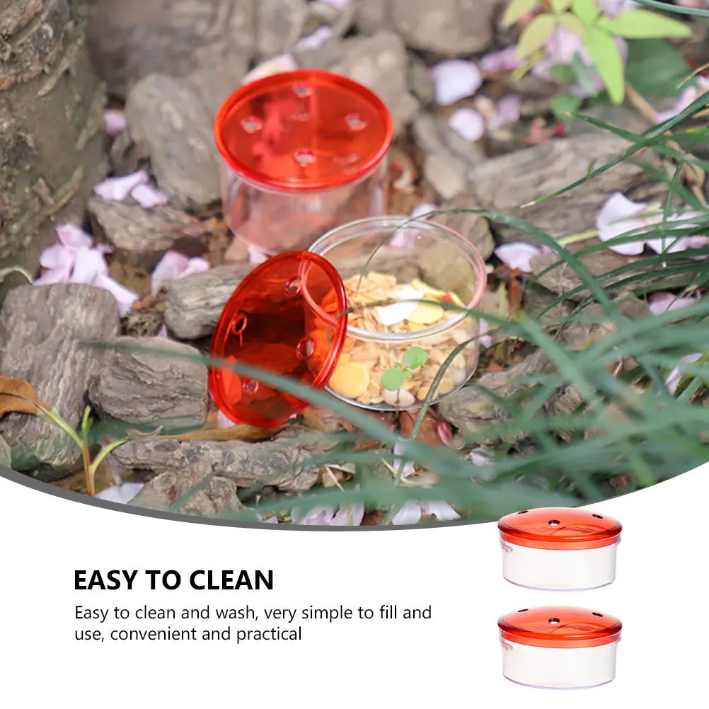 

2Pcs Garden Bird Feeding Box Four-Holed Durable Plastic Outdoor Bird Feeder Food Container Four-Holed Feeders Garden Feeders