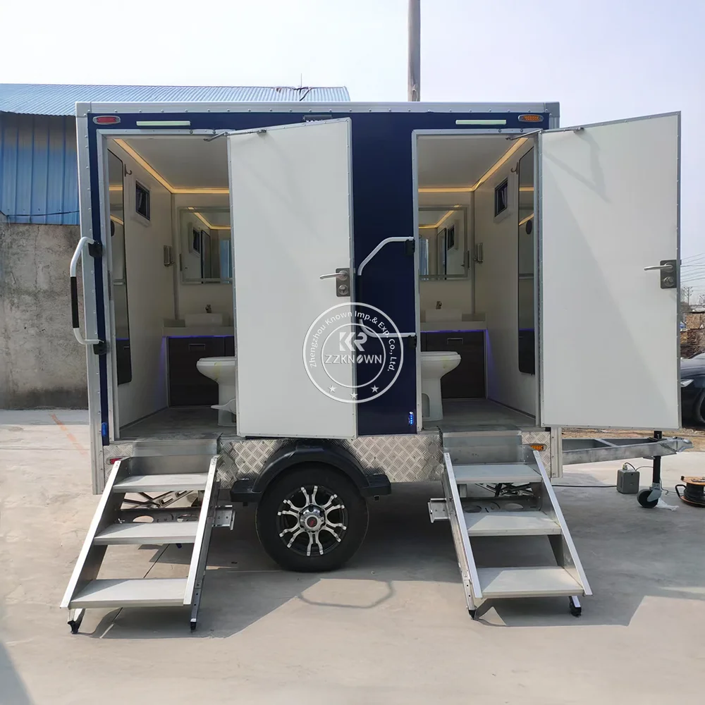 Mobile Toilet Trailer Outdoor Portable Customized Luxury Portable Bathroom Beach Wedding Outdoor Party Portable Toilets Trailer