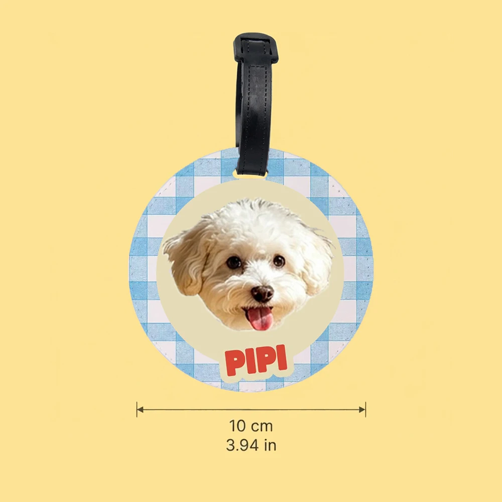 Personalized Photo Text Luggage Tag,Custom Pet Image Travel Tag,Travel Holiday Gift,For Pet Lovers,Travellers,Suitcase,Backpack