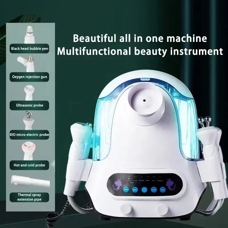 2026 6 in 1 home peel dermabrasion face steamer ultrasound hot cold oxygen spray facial spa hydra