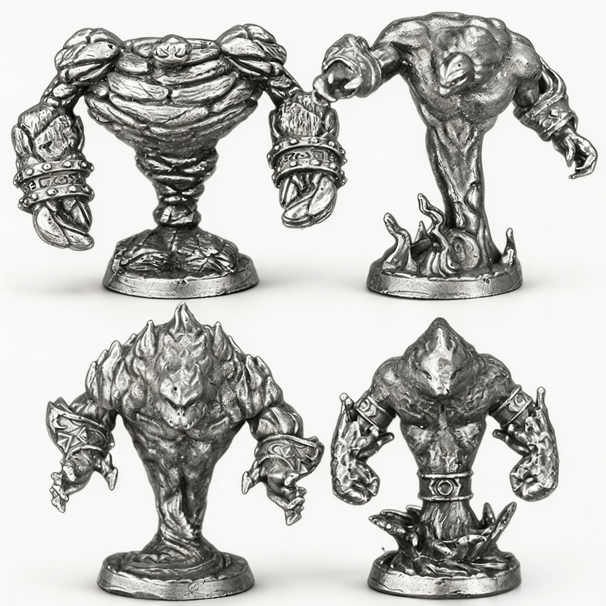 Nickel‑silver Metal Monster Elemental Creature Soldier Model Tabletop Wargaming Figurine Ornament Miniature Hand‑painted Figure