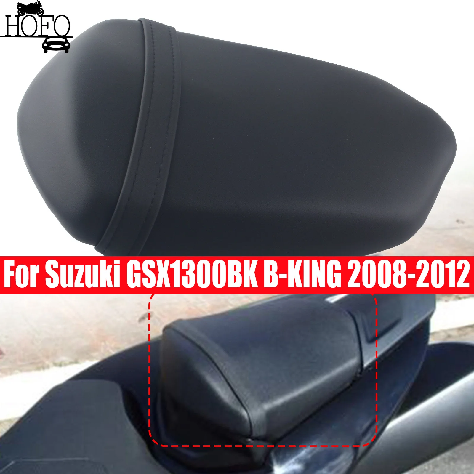 

Motorcycle Black Artificial Leather Rear Pillion Seat For Suzuki GSX1300BK B-KING 2008-2012 2009 2010 2011