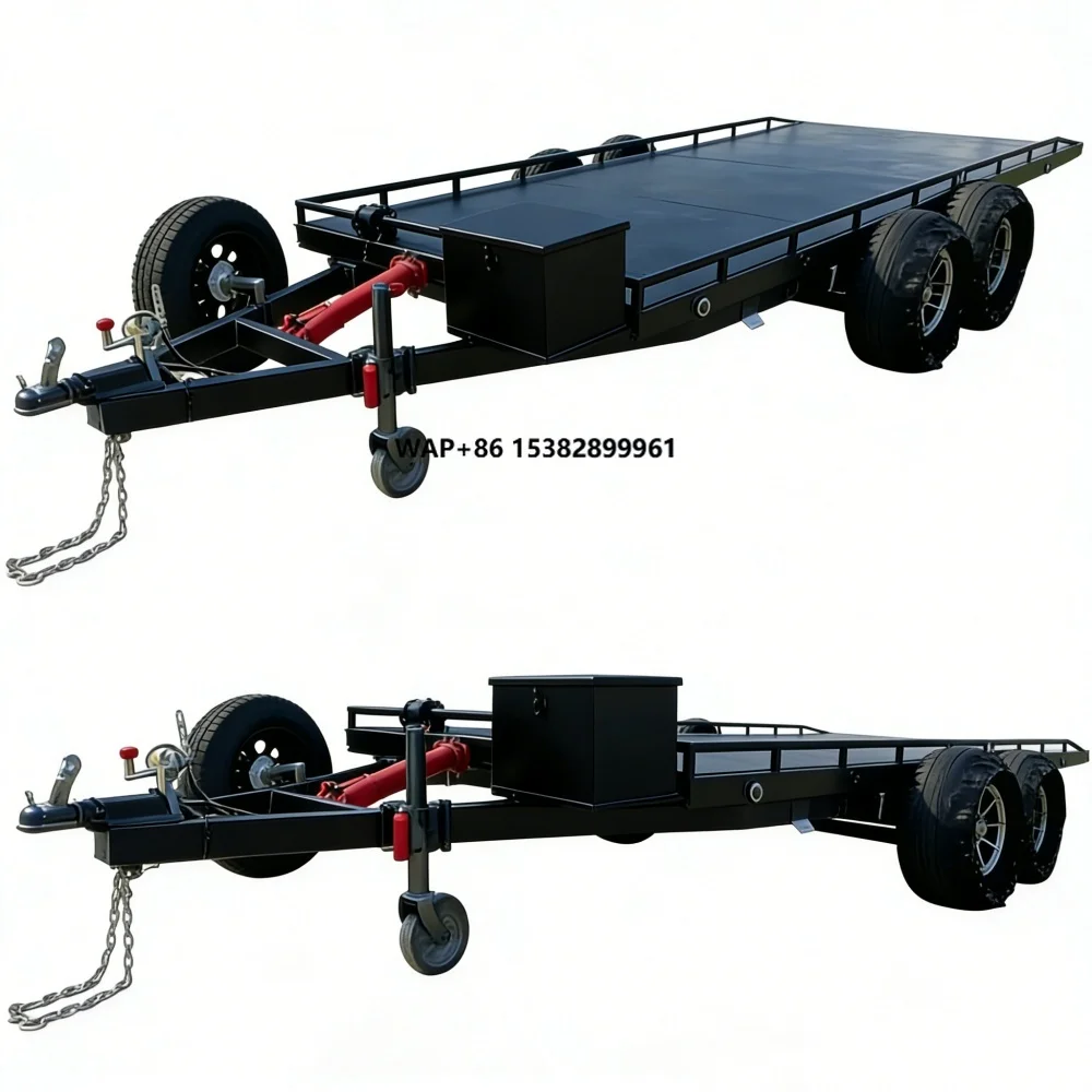 Heavy-Duty Double Axle Steel Car Hauler Trailer with Electronic Braking Flat Deck & Spare Tires for ATV UTV Equipment Transport