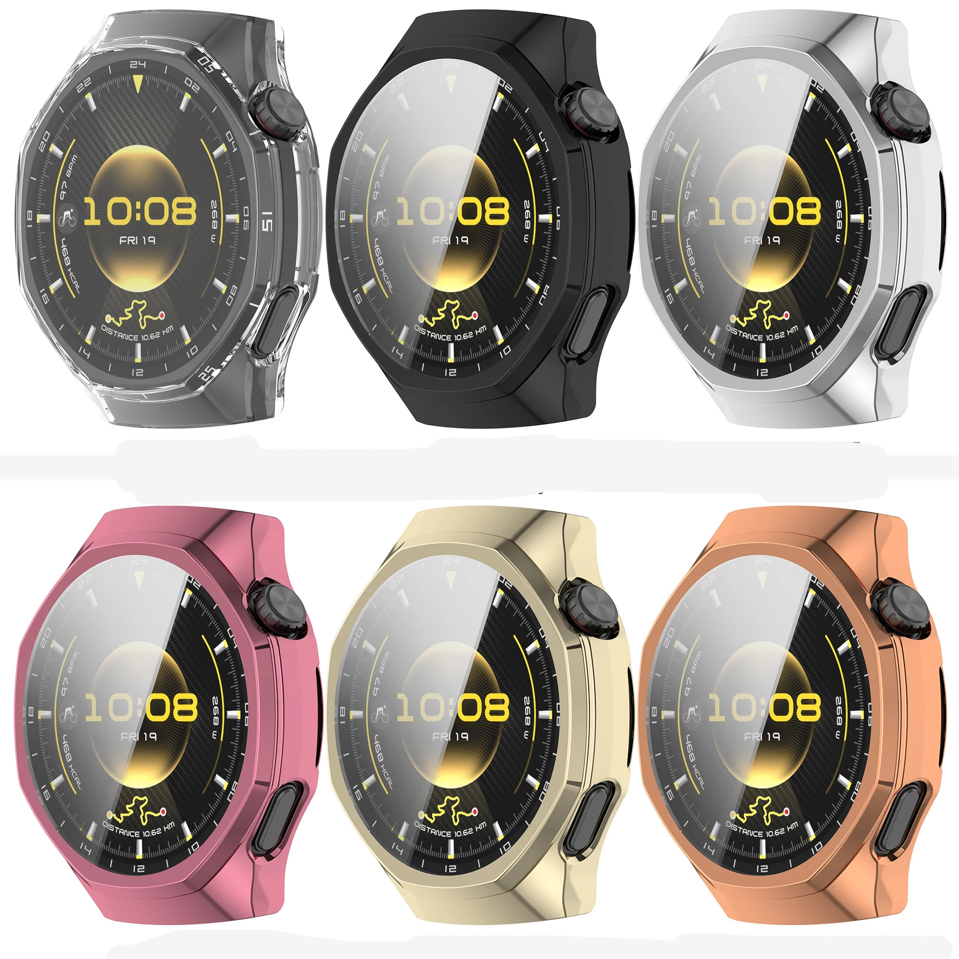 화웨이 워치 GT6 프로 46mm 스마트워치용 풀 실리콘 케이스 TPU 투명 보호 케이스 쉘 프레임 커버 시계 액세서리