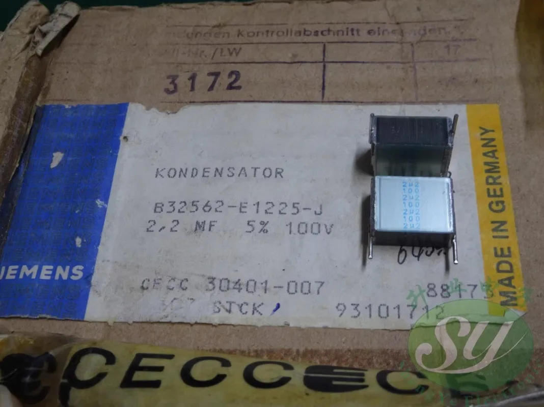 5 uds antiguo Siemens EPCOS 2,2 uf/100v 2u2 225 nuevo condensador de película 15MM