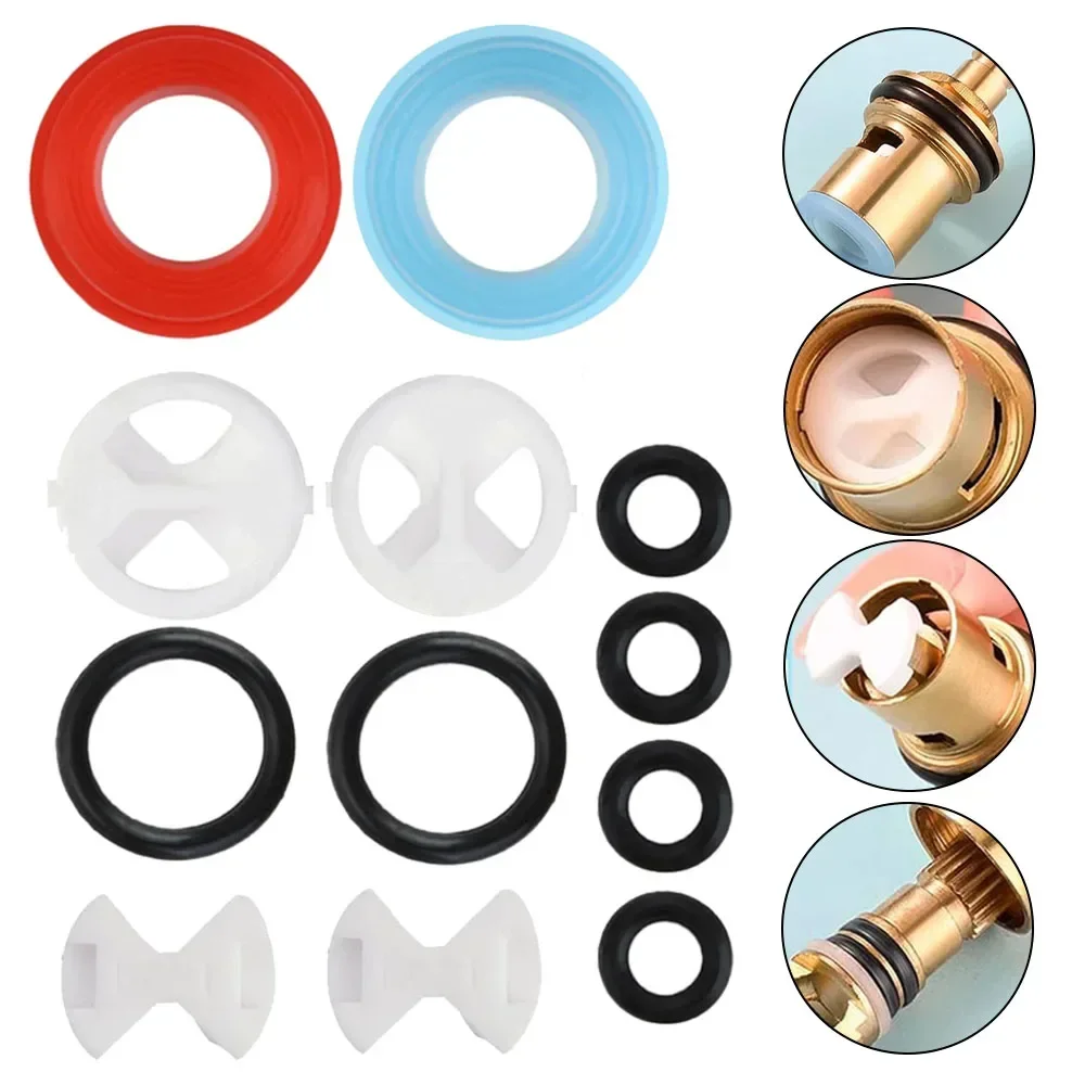 Restore Proper Functioning Faucet Cartridge Replacement Kit 12 Pieces Porcelain Chip Strong Sealing Performance