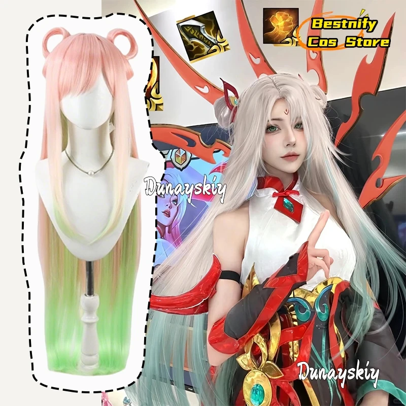 

Bestnify aBc@Game LOL Irelia Косплей The Blade Dancer Косплей Irelia Аниме Градиент Розовые Длинные Волосы 100 см Парик Женщины Хэллоуин