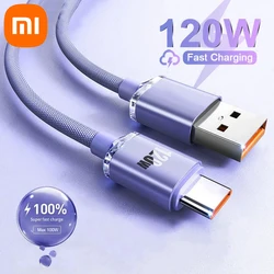 Xiaomi 120W 6A Fast Charge Cable USB Type C Super Fast Charging Data Cables For Samsung Realme Xiaomi Huawei Oneplus POCO OPPO