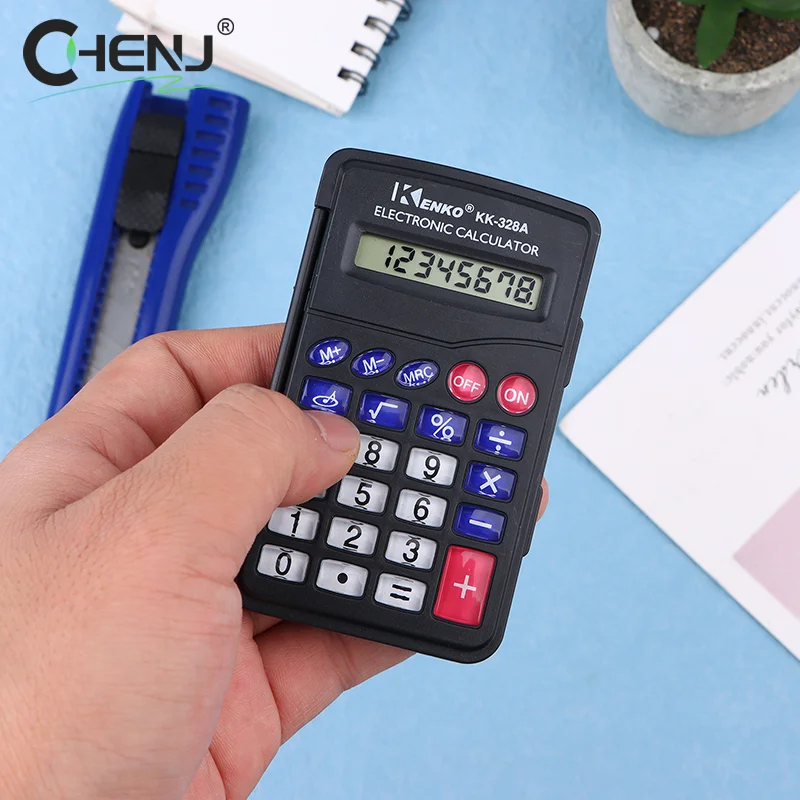 Office Supplies Protable Black Digit Calculator Pocket Size Mini Plastic 8 Digits Electronic Mini Calculator Accessories