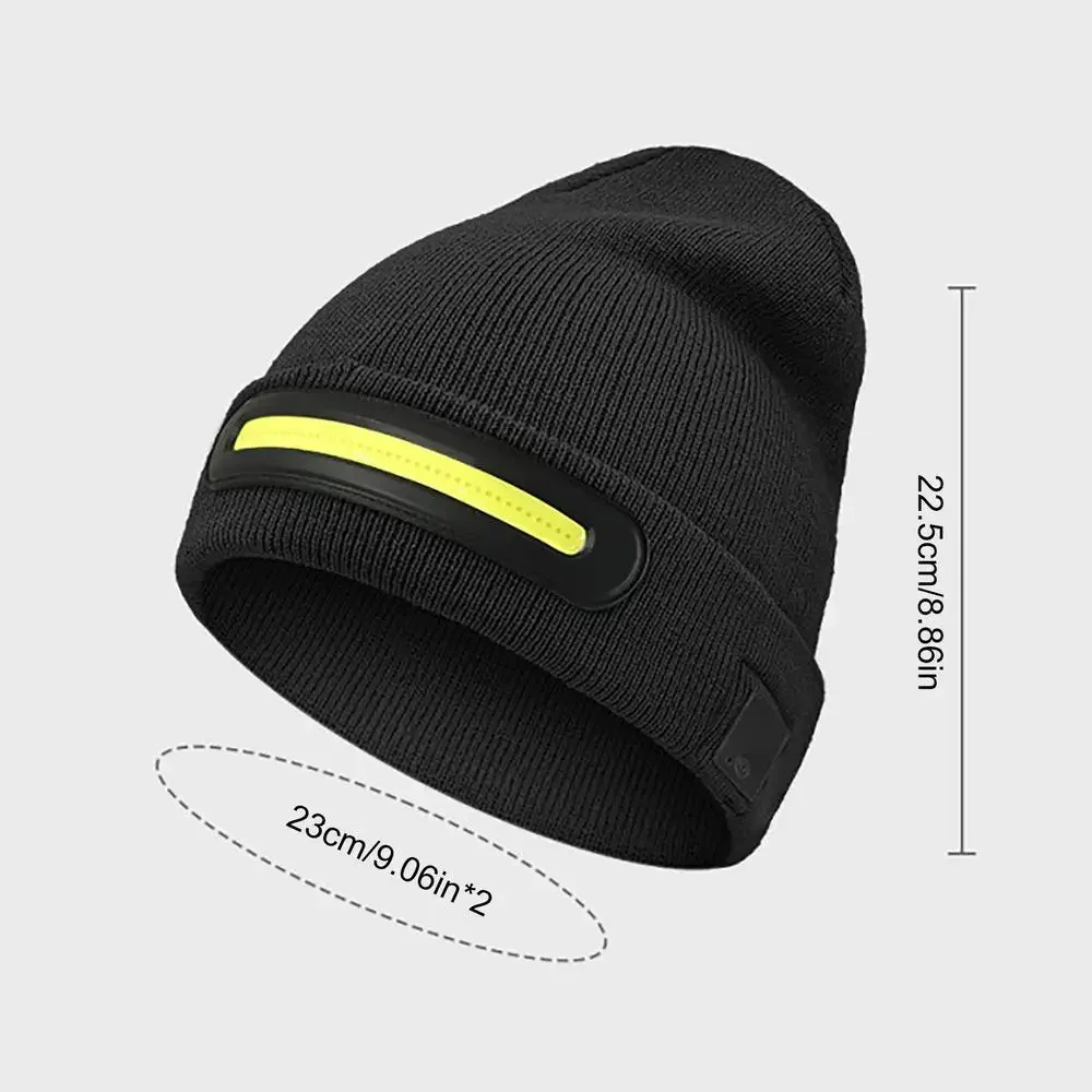 Gorros elétricos chapéu led gorro com luz noite escopo usb recarregável unisex gorro com farol chapéu boné para homem mulher