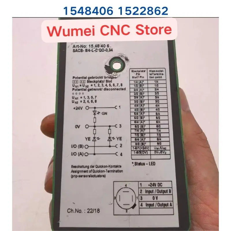 Second-hand test OK junction box SACB-8/4-L-C QO-0.34 1548406 cable 1522862