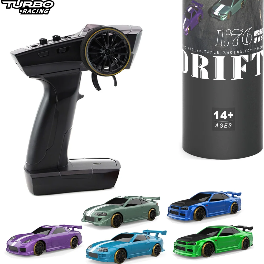 Turbo Racing 1:76 C61 C62 C63 C64 Drift RC Car With Gyro Full Proportional Remote Control RTR w/ Drift track Kit for Gift