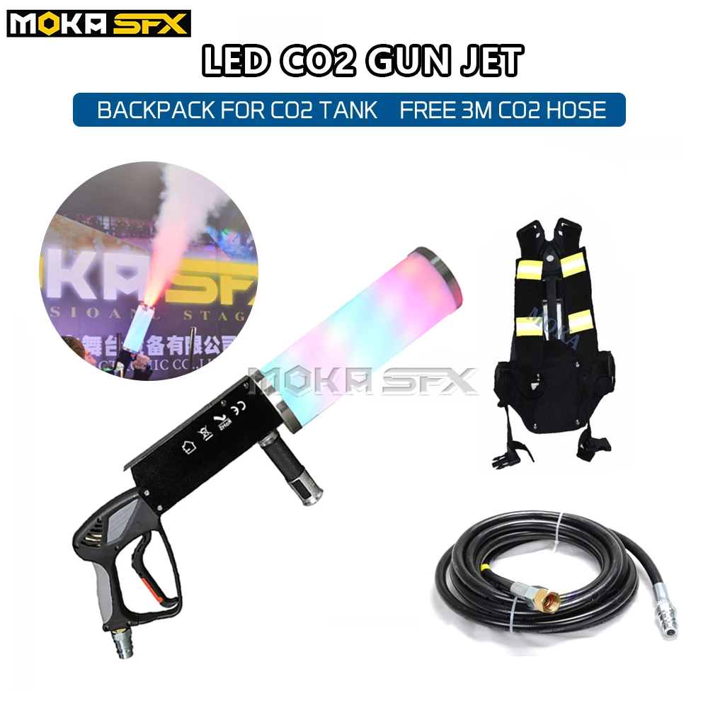 

Special Effects DJ Equipment Co2 Machine Gun Air Gun Co2 Gas Guns With Co2 Tank backpack Free 3Meters Co2 Gun hose For party