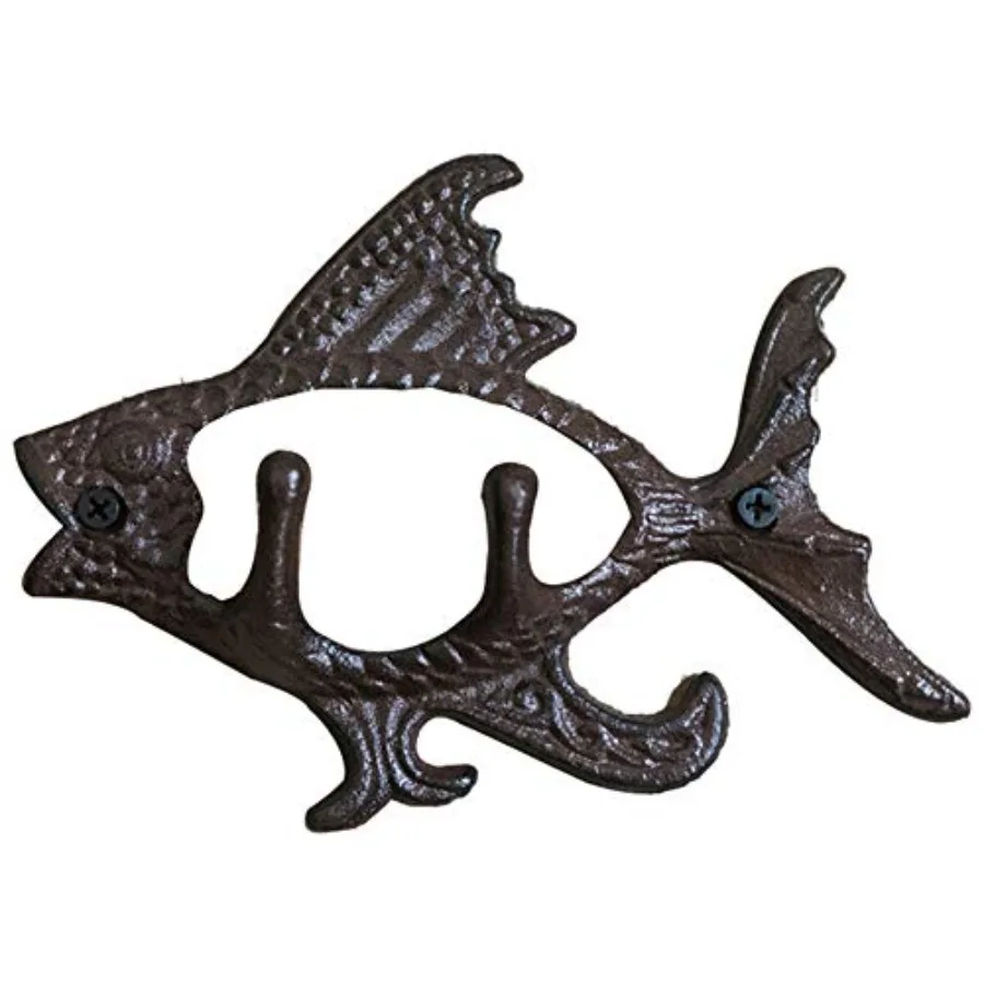 

Coat Rack Wall-Mounted Hanger, Cast iron Fish-Shaped Design, Key Towel Hook, Metal Wall-Mounted Heavy-Duty Decorative Gift Belt