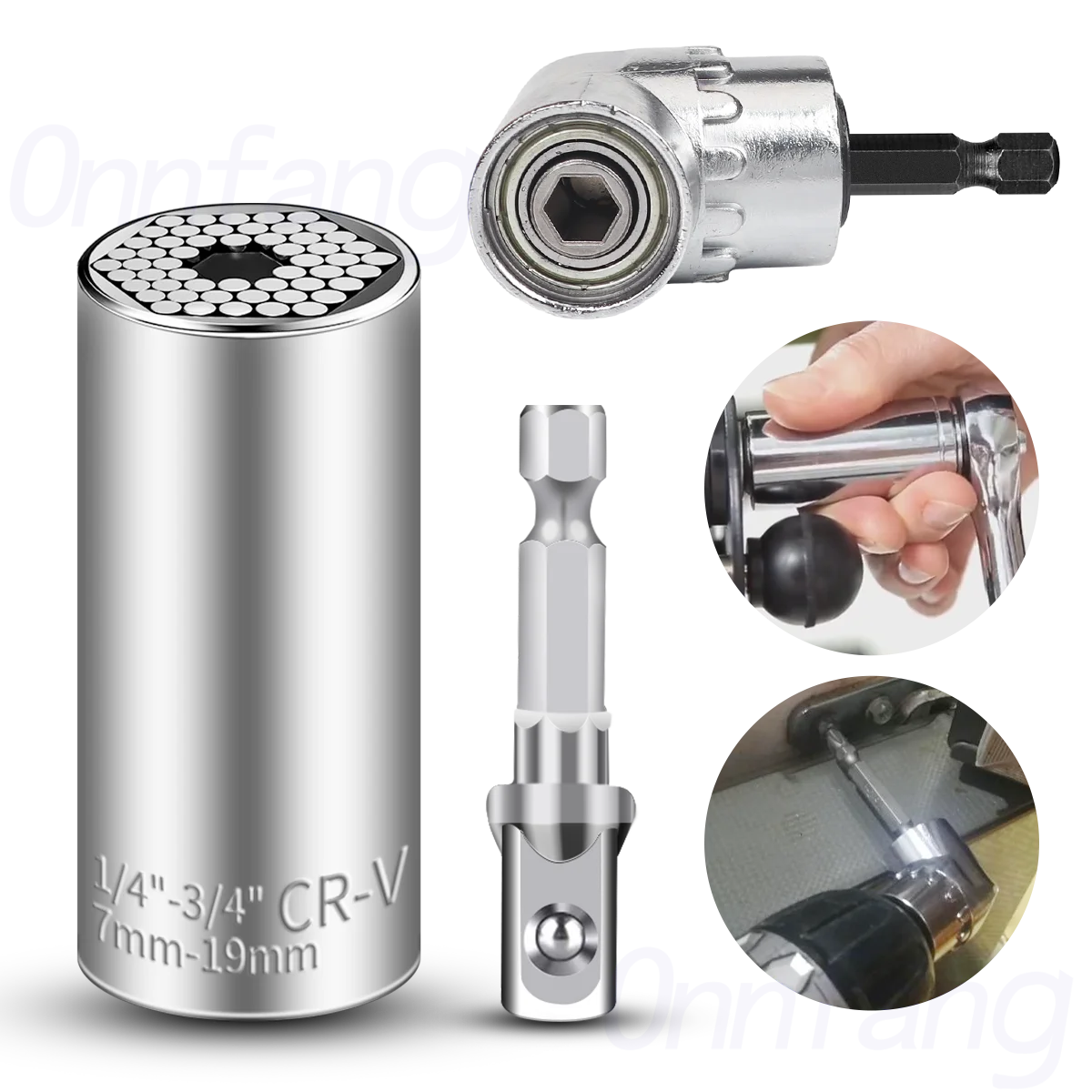 

Universal Socket Wrench Head Set Sleeve Gadget 7-19mm Power Drill Adapter Spanner Key Nut Magic Grip Multi Hand Tools multitool