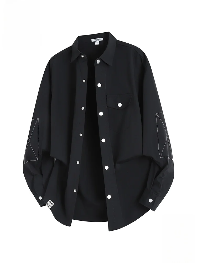 

PaulFrank American Retro Long Sve irt Men's Spring Autumn Casual Loose Outerwear Polyester Fiber Youth Daily Wear