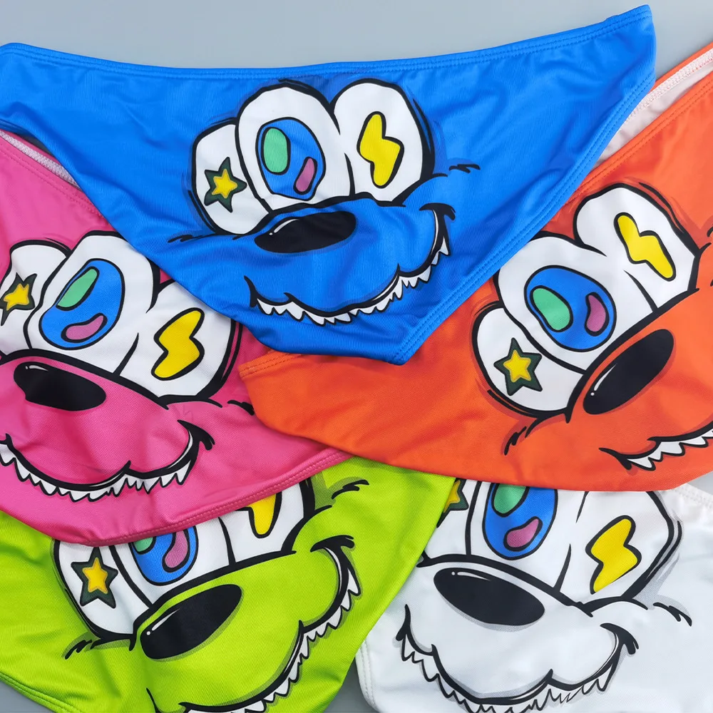 5-Pack SEOBEAN Hibbing Men's Briefs Trendy Man Cartoon Low Rise Convex Panties