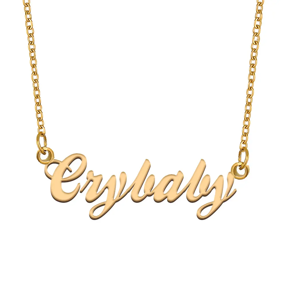 

Crybaby Name Necklace for Women Stainless Steel Jewelry Gold Plated Nameplate Pendant Femme Mothers Girlfriend Gift