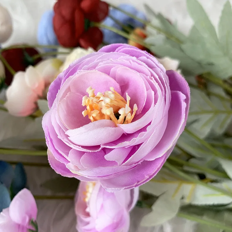 الاصطناعي حوذان الزهور مع ريال اللمس الجذعية فو الفاوانيا الزفاف الديكور المنزلية محاكاة الاصطناعي الزهور #6