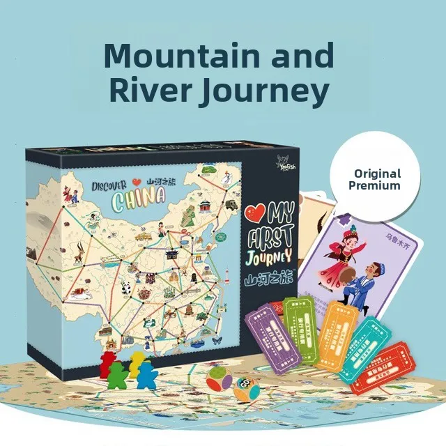 yaofish-ray-fish-journey-world-geography-map-children's-educational-tabletop-game-parent-child-intelligence-board-game