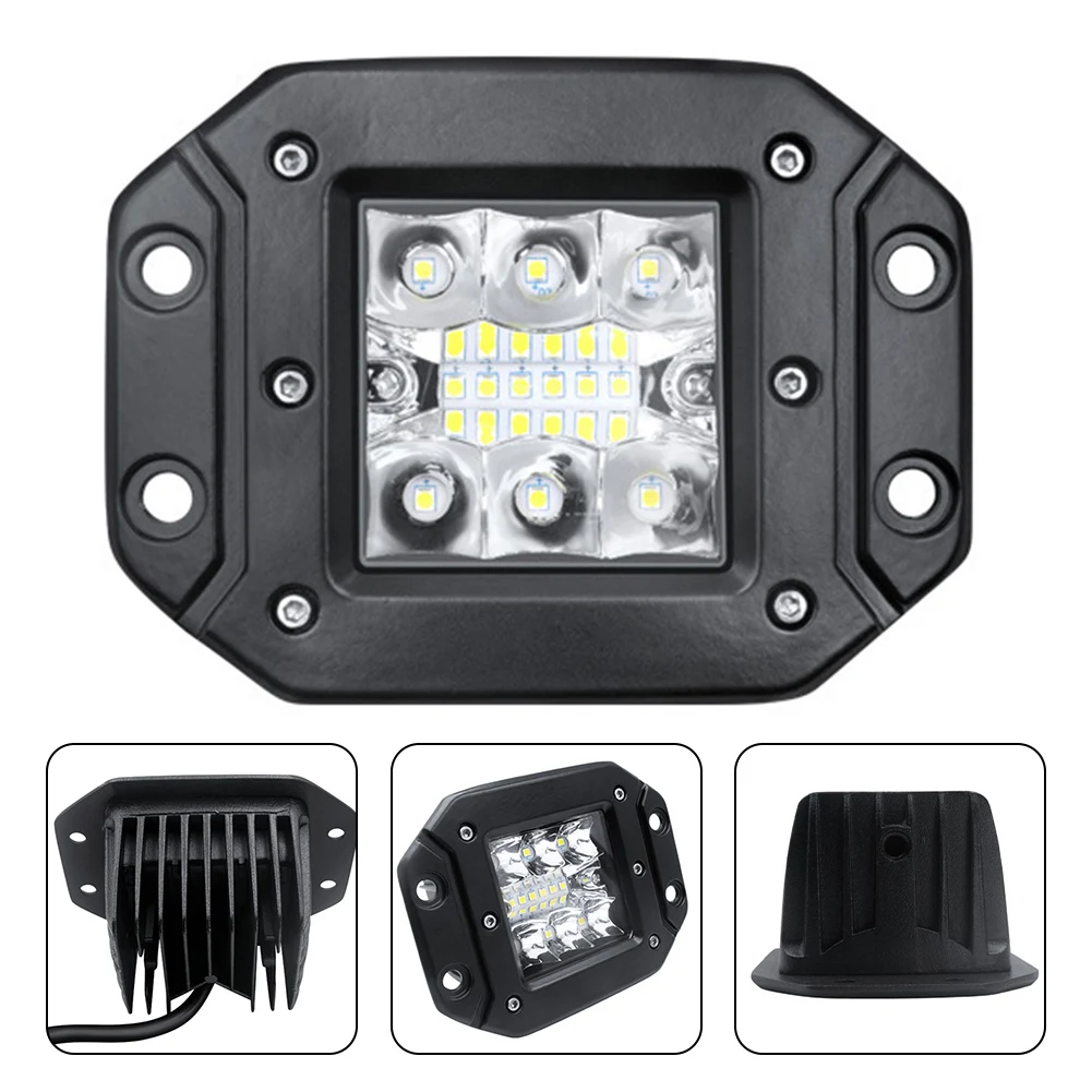 

LED daytime running light Working lamp 6000k 9-36V 5" Flush Mount LED Work Light Bar large cover floodlight car accessories