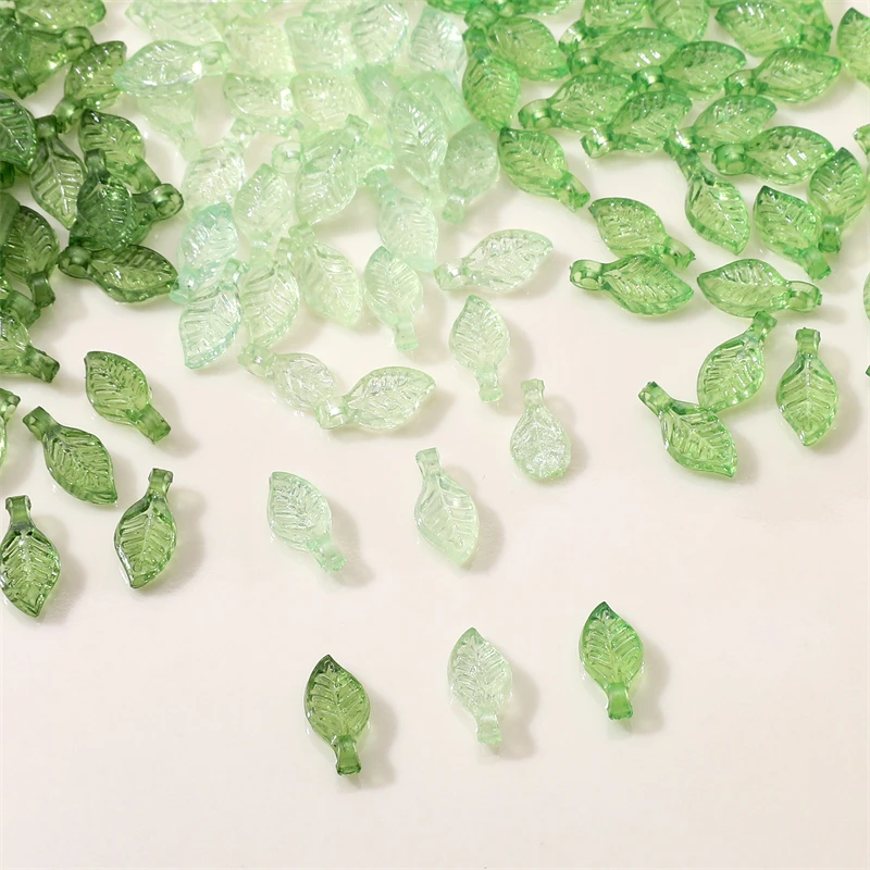 50/100pcs Acrylic Mini Leaf Loose Beads 10x5mm Colorful Forest Style Beads For DIY Bracelets Necklace Jewelry Making Accessories
