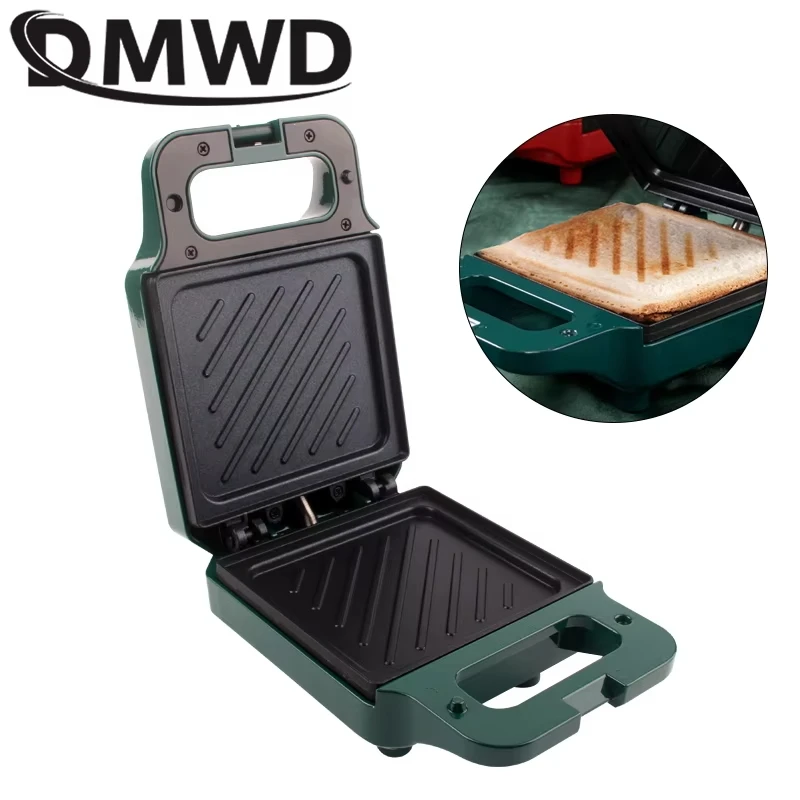 DMWD صانع الساندوتشات الخبز الصغيرة الخفيفة الغذاء الهراء الكعك آلة الإفطار البيض عجة عموم محمصة الضغط شواء فرن بانيني
