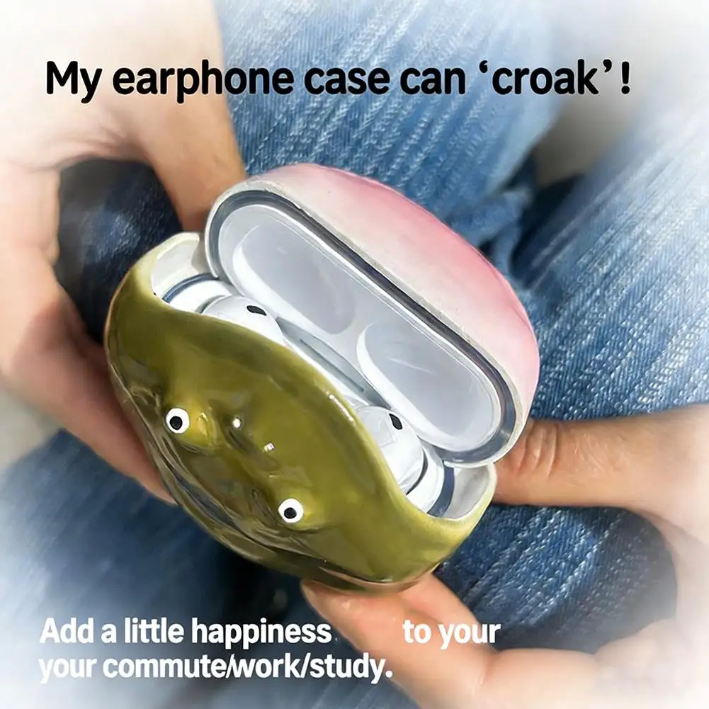 Urocze etui na AirPods Pro 3 z motywem żaby, zabawny wzór ze zwierzęcym motywem, pełna ochrona przed zarysowaniami, akcesoria 2026 — zdjęcie produktu 5