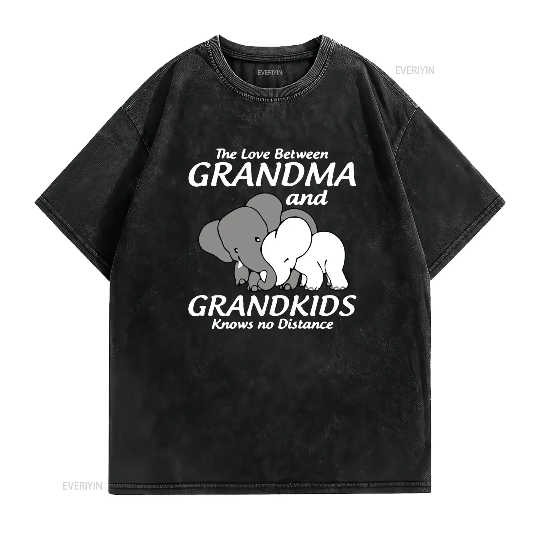 Damen Plus Size Lustiges Oma Enkelkinder Spruch T Shirt Liebe Kennt Keine Distanz Elefanten Print Lässiges Rundhals vintage