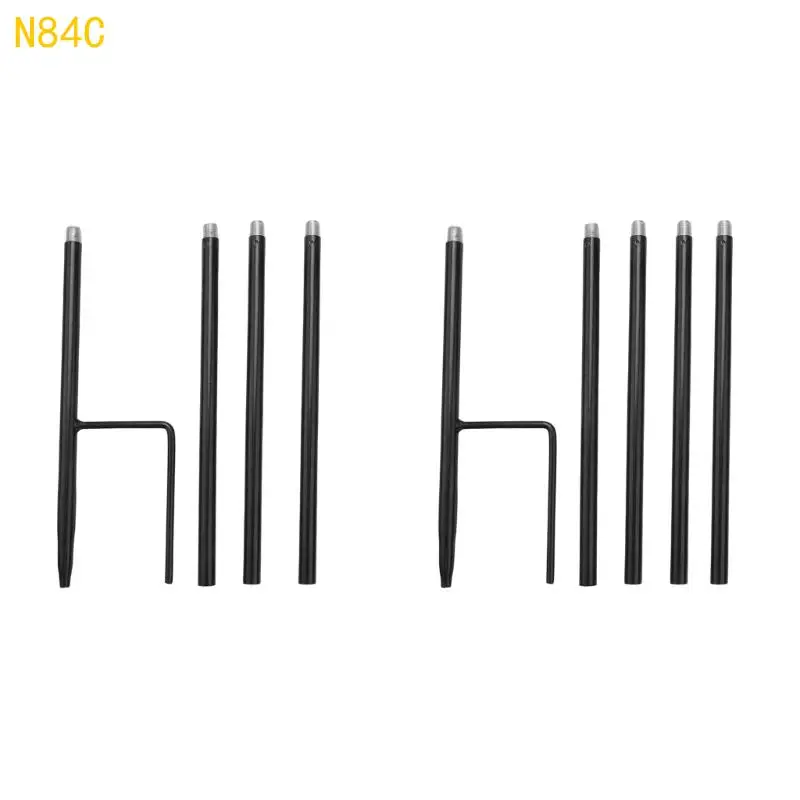 

N84C Easy Assembly Garden Shepherd Hook Fit for Plant Stand No Tool Required Iron Materials Support Bird Feeder Poles Outdoor