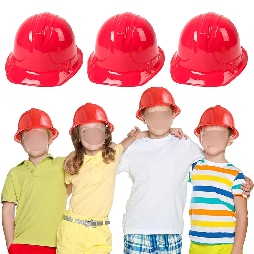 10/20/30/40/50/80pcs Red Construction Worker Hat Helmet Soft Plastic Hat Fire Protection Engineering Theme Birthday Party Decor