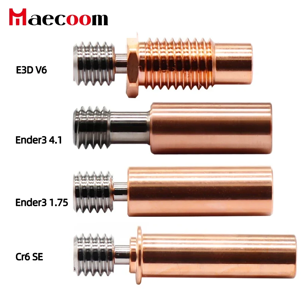 E3D V6 Titanium Alloy Copper Bi-metal Throat Heatbreak Throat For E3D V6 HOTEND Heater Block For CR10S CR6 SE 3D Printer Parts