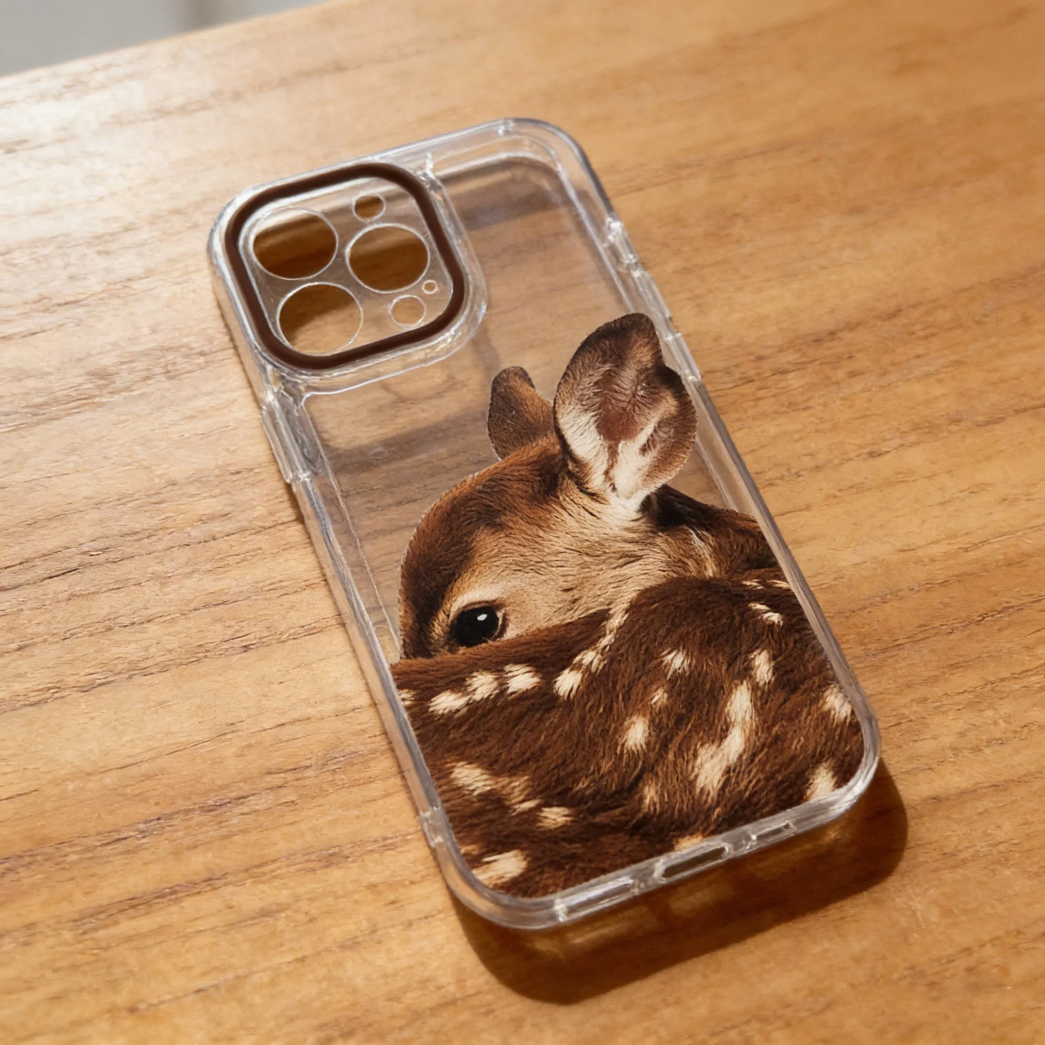 Niedliche Hirsch-Handyhülle für iPhone 17e 17 16 16e 15 14 13 12 11 Mini Pro Max X XR XSMax 7 8 Air Plus Transparente Rückseite