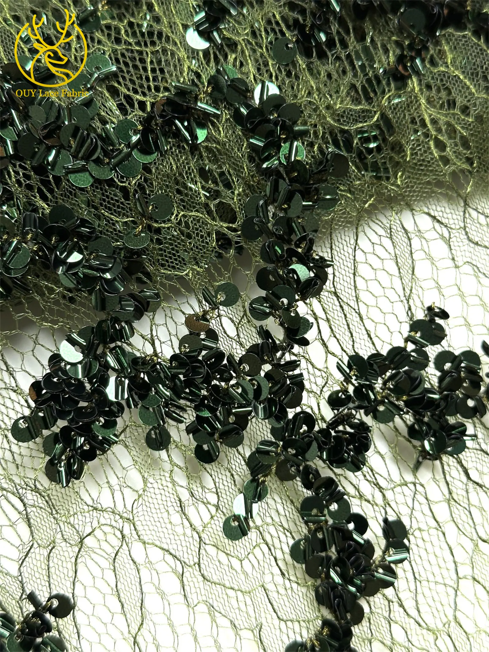 Großhandel Afrikanischer Spitzenstoff 2026 Hochwertige Neueste Französische Tüll-Pailletten-Spitze für Nigerianische Hochzeits- und Abendkleider 5 Yards – Detail 25
